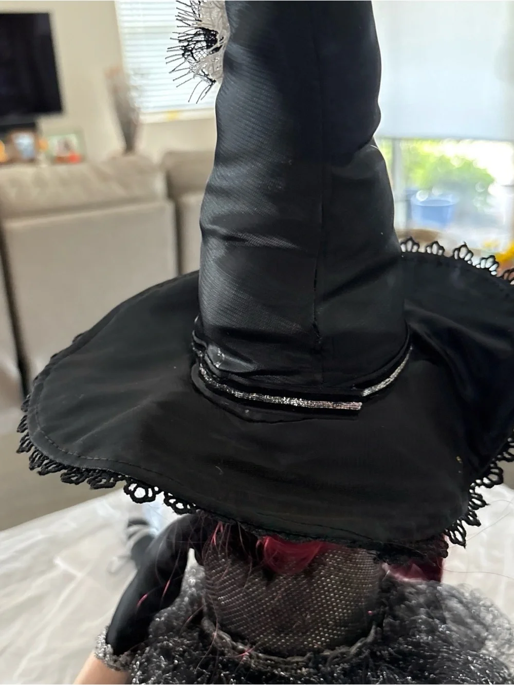 Happy Witch Doll with Red Hair and Black  Silver Outfit